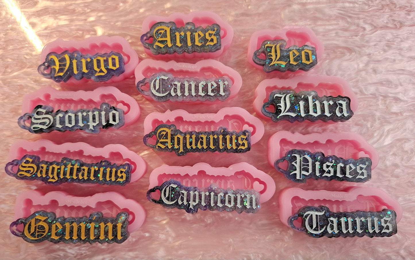Zodiac keychain mold 1/4 inches thick