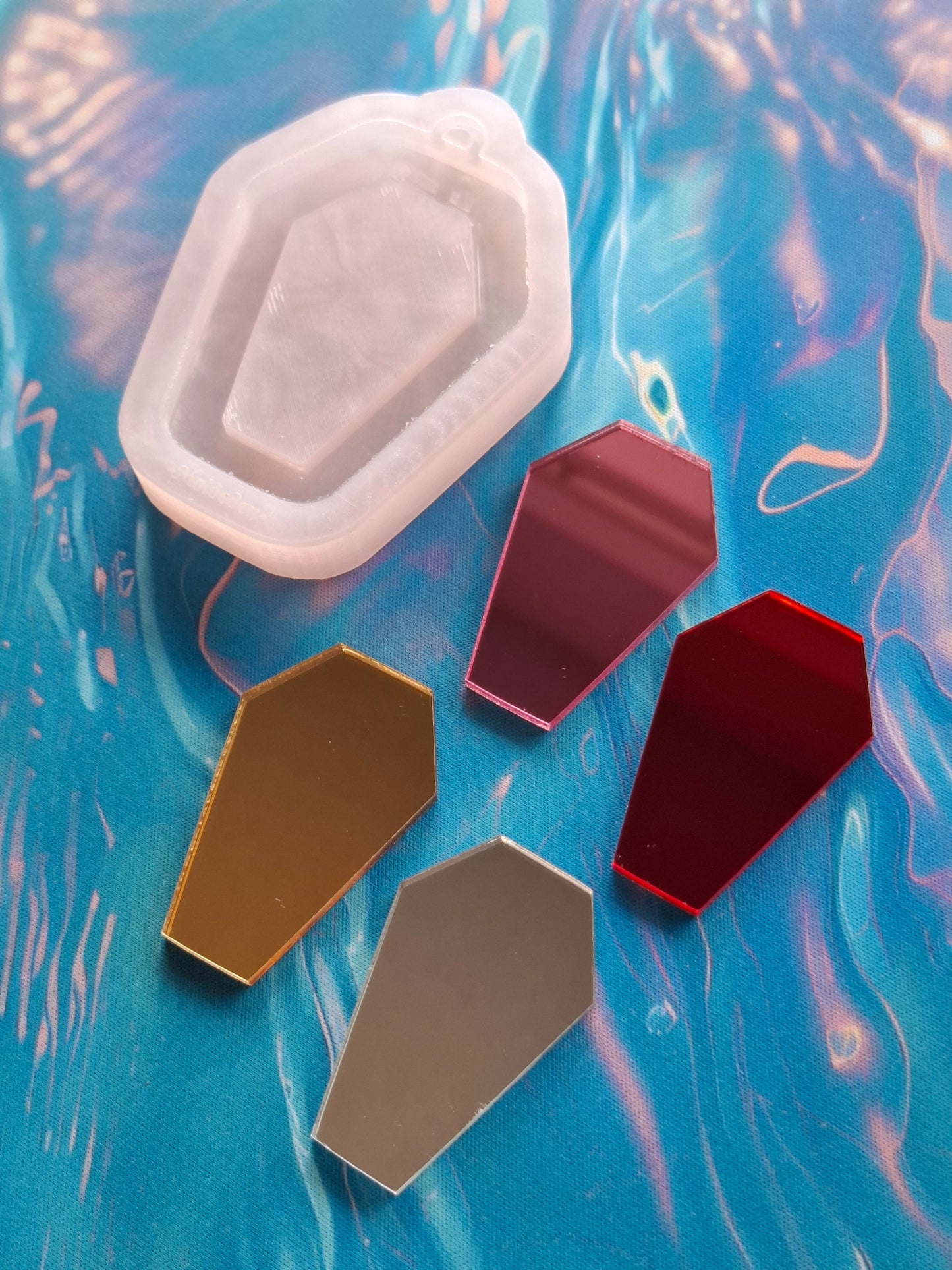 Cute Coffin Mirror Mold - 4 Different Colors of Mirror Available
