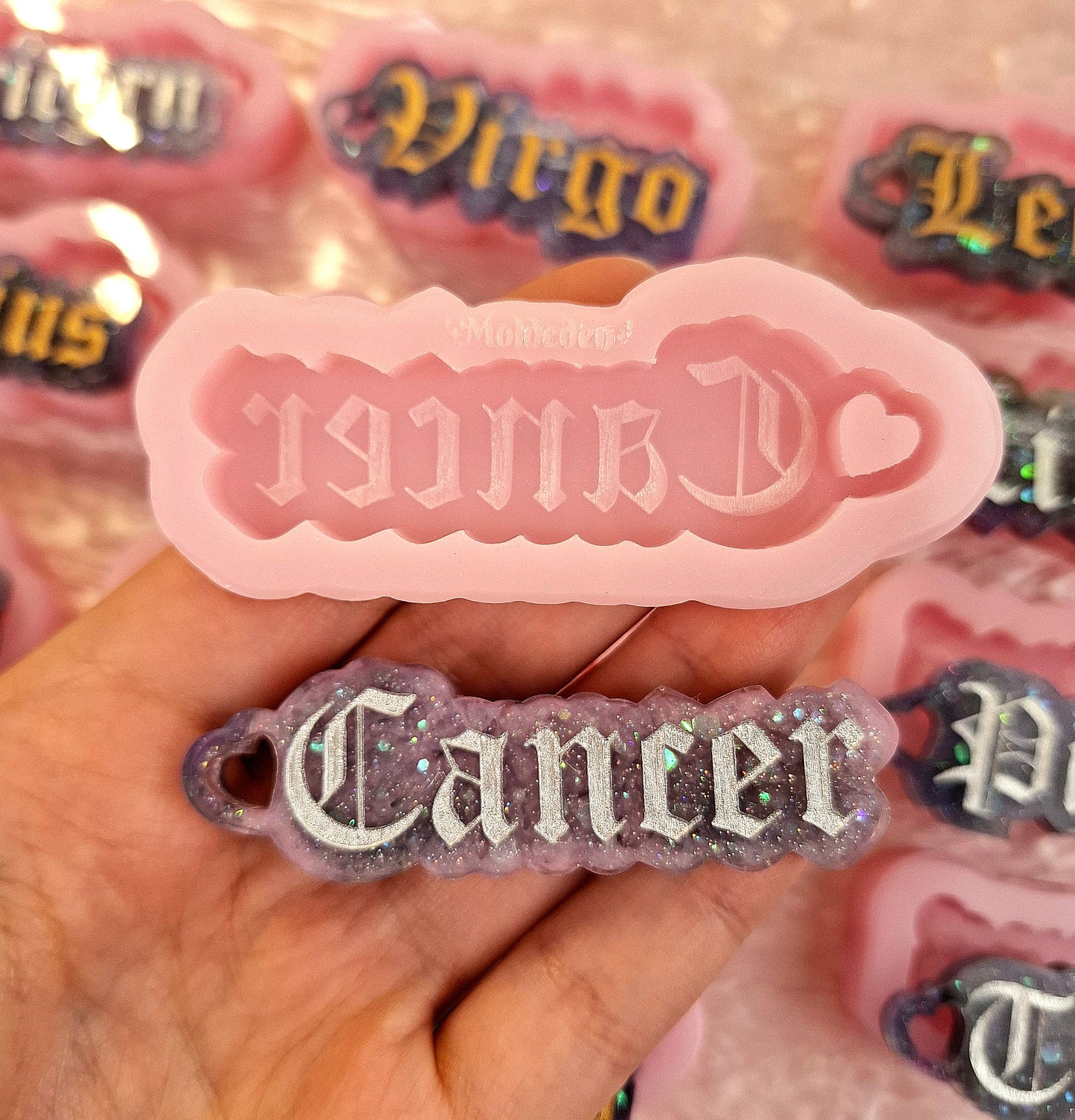 Zodiac keychain mold 1/4 inches thick